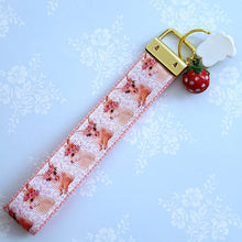 Load image into Gallery viewer, Bunny with Head Wreath Key Chain Fob with Bunny Charm
