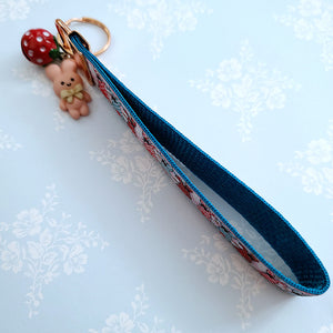 Bunnies with Bows Stars and Polka Dots Key Chain Fob your choice of hardware color