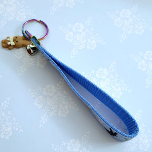 Bunny Shadows Hopping Along Key Chain Fob with Bunny Charm
