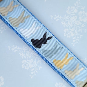 Bunny Shadows Hopping Along Key Chain Fob with Bunny Charm