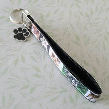 Load image into Gallery viewer, Dog Boxer Key Fob / Key Chain with Enameled Paw Print Charm
