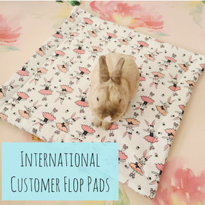 International Customers Only Design Your Own 100% Cotton Bunny Flop Pad in 3 Sizes - Small IKEA Bed, Med or Large
