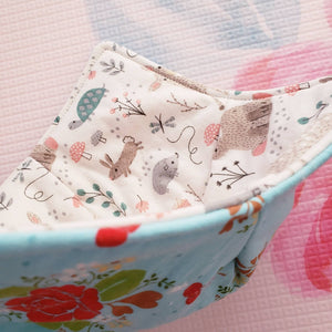 Forest Friends & Cherries - Reversible 100% Cotton Bowl Cozy